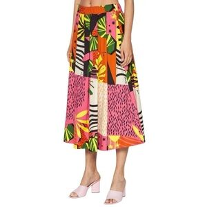 TWINSET ACTITUDE Printed Poplin Long Skirt